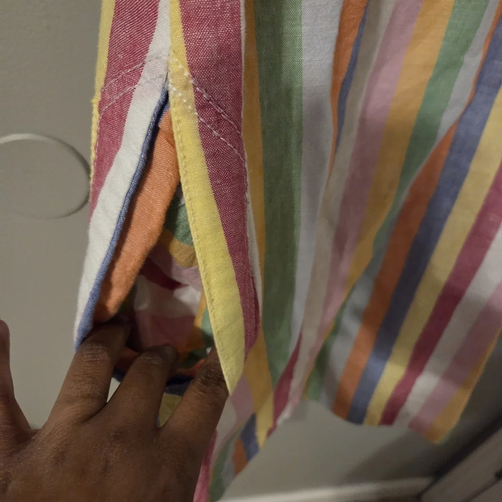 J.Crew Women's Multicolor Striped Linen-Cotton Blend Casual Dress. Sz PM - Picture 5 of 9